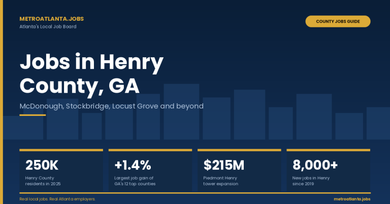 Jobs in Henry County Georgia guide covering McDonough, Stockbridge, and top employers